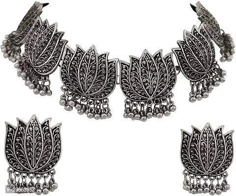 sunhari jewels Oxidised Silver Silver Silver Jewellery Set Pack of 1-thumb2