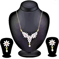 Alloy Gold plated Silver White Jewellery Set Pack of 1-thumb1