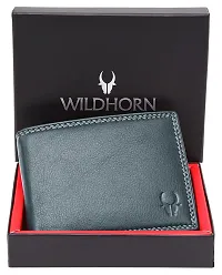 WILDHORN Classic Black Leather Wallet for Men (Ash Grey)-thumb1