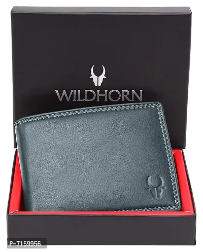 WILDHORN Classic Black Leather Wallet for Men (Ash Grey)-thumb2