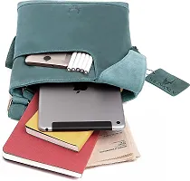WILDHORN Leather 8.5 inch Sling Messenger Bag for Men I Multipurpose Crossbody Bag I Travel Bag with Adjustable Strap I Utility Bag I DIMENSION : L-8.5 inch W-0.5 inch H-10.3 inch (Blue Hunter)-thumb3