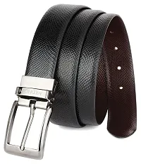 WILDHORN Formal Reversible Leather Belt for Men | Color- Black  Brown | 48 inches Length || Waist Upto 44 inches I (Free Size, (d) Reversible Belt + Maroon Wallet)-thumb4