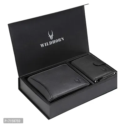 WILDHORN Gift Hamper for Men - Classic Men's Leather Wallet and Credit Card Holder