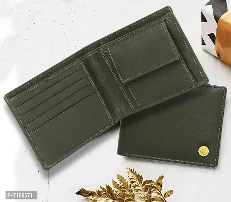 WILDHORN Men's Classic Leather Wallet and Belt Combo | Green-thumb3