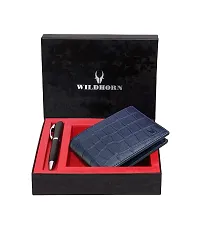 WildHorn Mens Leather Wallet Gift Set Combo I Gift Hamper for Men (Navy-2)-thumb1