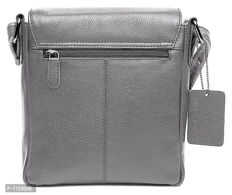 WILDHORN Original Leather 9 inch Sling Bag for Men I Multipurpose Crossbody Bag I Travel Bag with Adjustable Strap I DIMENSION: L- 8 inch H- 9 inch W- 3 inch (Grey)-thumb5