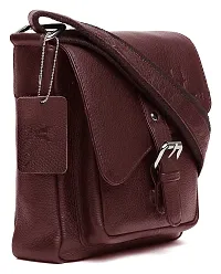 WILDHORN Leather 9 inch Sling Bag for Men I Multipurpose Crossbody Bag I Travel Bag with Adjustable Strap I DIMENSION: L- 8 inch H- 9 inch W- 3 inch (Maroon)-thumb1