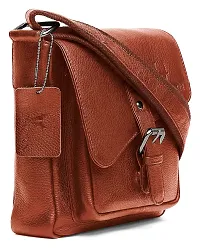 WILDHORN Original Leather 9 inch Sling Bag for Men I Multipurpose Crossbody Bag I Travel Bag with Adjustable Strap I DIMENSION: L- 8 inch H- 9 inch W- 3 inch (Tan Nappa)-thumb1