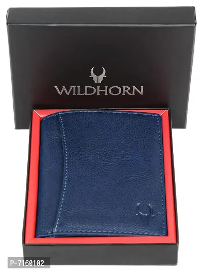 WildHorn Men's Top Grain Portrait Leather Ultra Strong Stitching Handcrafted RFID Blocking Wallet with 2 Transparent ID Windows Slots, 11 Card Slots and Zip Compartment-thumb2