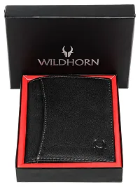 WildHorn Men's Top Grain Portrait Leather Ultra Strong Stitching Handcrafted RFID Blocking Wallet with 2 Transparent ID Windows Slots, 11 Card Slots and Zip Compartment-thumb1