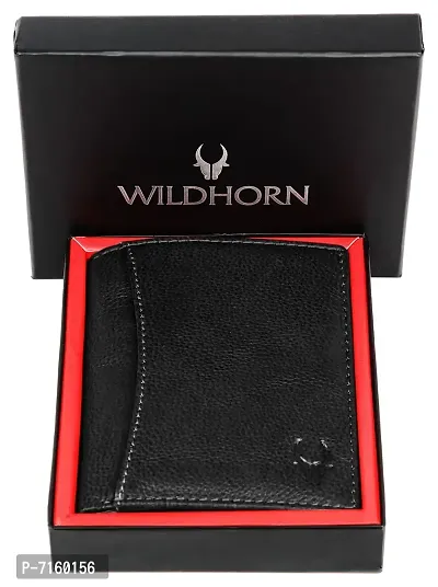 WildHorn Men's Top Grain Portrait Leather Ultra Strong Stitching Handcrafted RFID Blocking Wallet with 2 Transparent ID Windows Slots, 11 Card Slots and Zip Compartment-thumb2