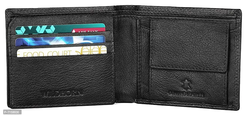 WILDHORN Classic Black Leather Wallet for Men (Black(WS))-thumb3