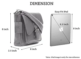 WILDHORN Original Leather 9 inch Sling Bag for Men I Multipurpose Crossbody Bag I Travel Bag with Adjustable Strap I DIMENSION: L- 8 inch H- 9 inch W- 3 inch (Grey)-thumb2