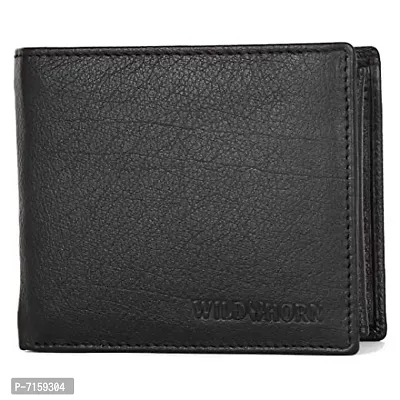 WildHorn Leather Wallet for Men (Black)