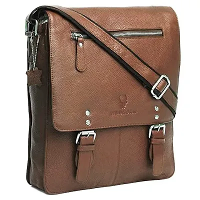 WildHorn Leather Brown Laptop Messenger Bag  WILDHORN