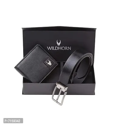 WildHorn GFTSETBOX 003 Black Men's Wallet-thumb0