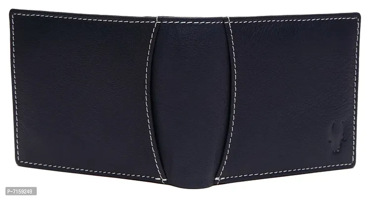 Navy Blue Leather Wallet and Belt Combo for Men (Navy Blue)-thumb5