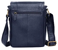WILDHORN Leather 8.5 inch Sling Messenger Bag for Men I Multipurpose Crossbody Bag I Travel Bag with Adjustable Strap I IDIMENSION: L- 8.5inch H- 10.5inch W- 3inch (NAVY)-thumb3