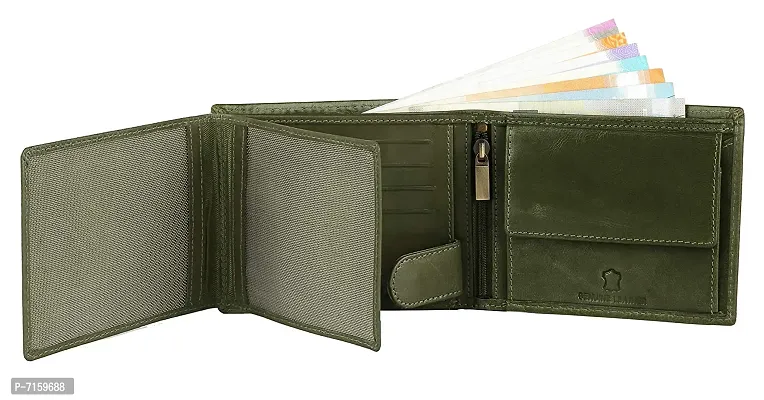 WildHorn Green Crunch Leather Men's Wallet (WH1173)-thumb5