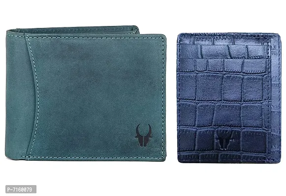 WILDHORN Blue Leather Men's Wallet (699710)