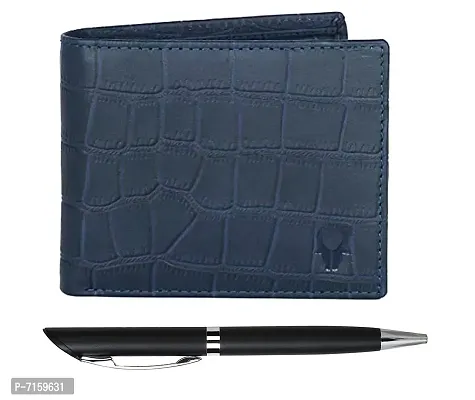 WildHorn Mens Leather Wallet Gift Set Combo I Gift Hamper for Men (Navy-2)