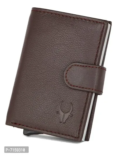 WILDHORN Wildhorn India Brown Leather Unisex RFID Card Holder (WHCRD001)