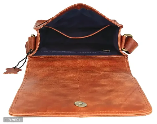 WILDHORN Leather 8 inch Sling Messenger Bag for Men I Multipurpose Crossbody Bag I Travel Bag with Adjustable Strap I Utility Bag I Dimension : L-8 inch W-3 inch H-9 inch (Distressed Tan)-thumb4