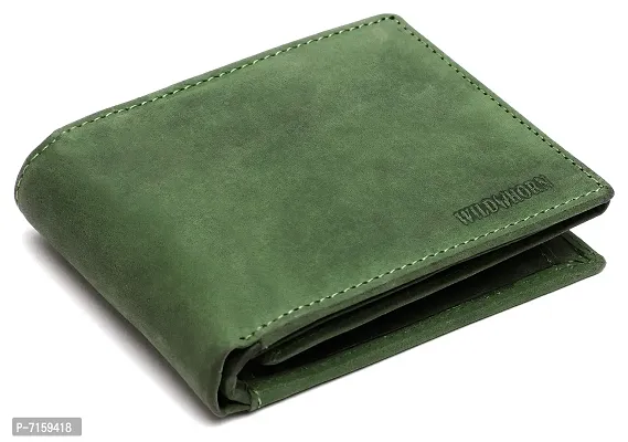 WILDHORN Men's RFID Protected Leather Wallet (Green Hunter)