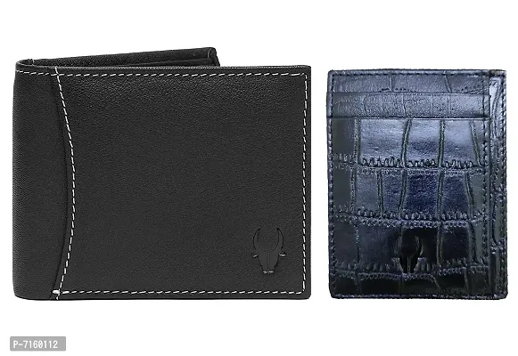 Leather Wallet for Men (CRD Black Croco+ BLACK54)