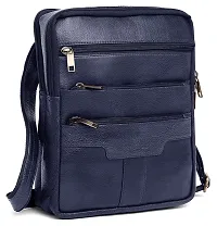 Leather Messenger Bag For Men (BLUE)-thumb1