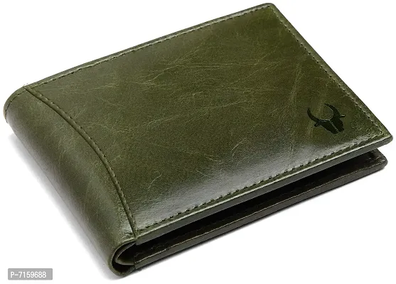 WildHorn Green Crunch Leather Men's Wallet (WH1173)-thumb0