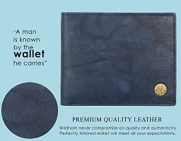 WildHorn New Design Black 100% Genuine Leather Wallet for Men (Blue)-thumb3