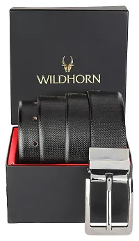 WILDHORN Reversible Leather Formal Belt for Men | Color- Black  Brown | 48 inches length || Waist upto 44 inches I-thumb1