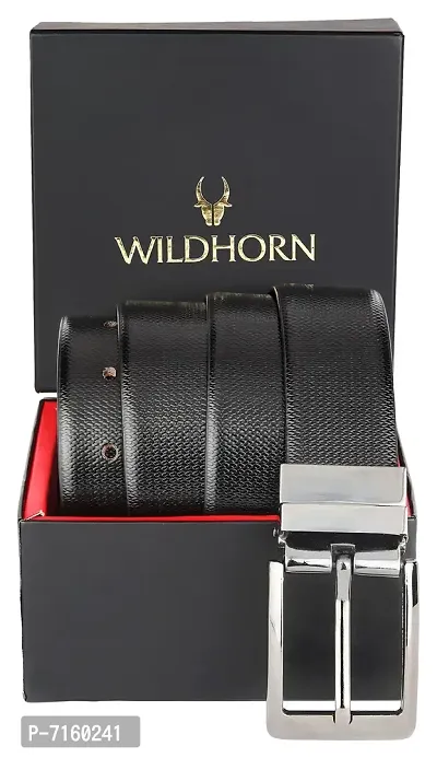 WILDHORN Reversible Leather Formal Belt for Men | Color- Black  Brown | 48 inches length || Waist upto 44 inches I-thumb2