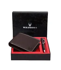 WildHorn Mens Leather Wallet Gift Set Combo I Gift Hamper for Men (Brown-1)-thumb1