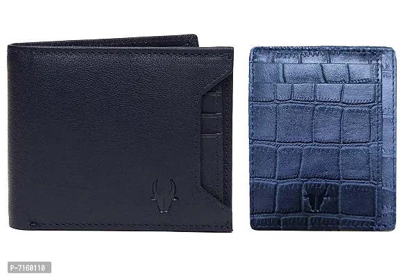 Leather Wallet for Men (CRD Blue Croco+ Blue 51)