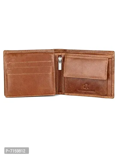 WildHorn Tan Leather Men's Wallet , Keychain and Pen Combo Set (GIFTBOXMIX)-thumb3