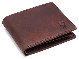 WILDHORN  RFID Protected Brown Genuine Leather Men's Wallet and Pen Combo-thumb1