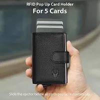 WILDHORN Wildhorn India Black Leather Unisex RFID Card Holder (WHCRD001)-thumb4