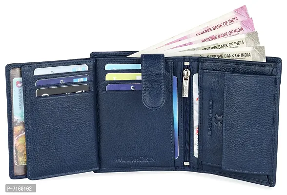 WildHorn Men's Top Grain Portrait Leather Ultra Strong Stitching Handcrafted RFID Blocking Wallet with 2 Transparent ID Windows Slots, 11 Card Slots and Zip Compartment-thumb5