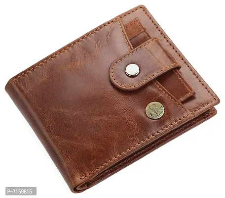 RFID Protected Top Grain Genuine Leather Wallet for Men (TAN)-thumb0