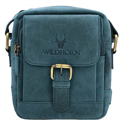 WILDHORN Original Leather 9 inch Sling Bag for Men I Multipurpose Crossbody Bag I Travel Bag with Adjustable Strap I DIMENSION: L- 8 inch H- 9 inch W- 3 inch