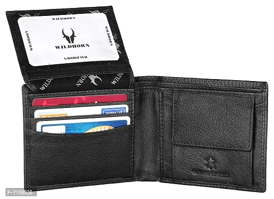 WILDHORN Classic Black Leather Wallet for Men (Black(WS))-thumb4