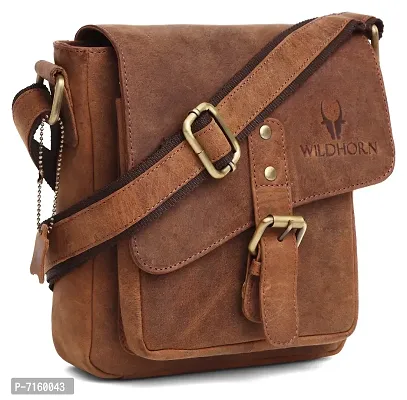 WildHorn Men's Messenger Bag (Tan Brown)-thumb2