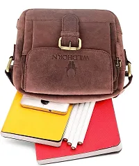 WILDHORN Original Leather 9 inch Sling Bag for Men I Multipurpose Crossbody Bag I Travel Bag with Adjustable Strap I DIMENSION: L- 8 inch H- 9 inch W- 3 inch (TAN HUNTER)-thumb4