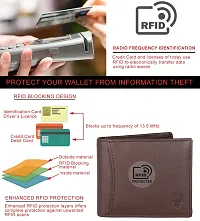 WILDHORN Wildhorn India Carob Brown Leather Men's RFID Wallet (WH1173)-thumb2