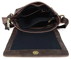 WILDHORN Leather 8.5 inch Sling Messenger Bag for Men I Multipurpose Crossbody Bag I Travel Bag with Adjustable Strap I IDIMENSION: L- 8.5inch H- 10.5inch W- 3inch (Distressed Brown)-thumb4
