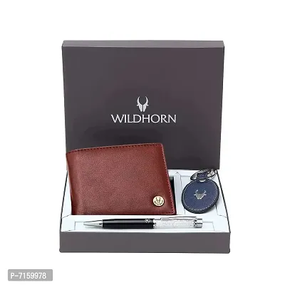 WildHorn Maroon  Black Leather Men's Wallet  Card Holder (GIFTBOX 152) (Combo)