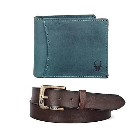 Leather Wallet  Belt Combo for Men