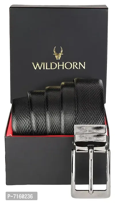 WILDHORN Reversible Formal Leather Belt for Men | Color- Black  Brown | 48 inches length || Waist upto 44 inches I-thumb2